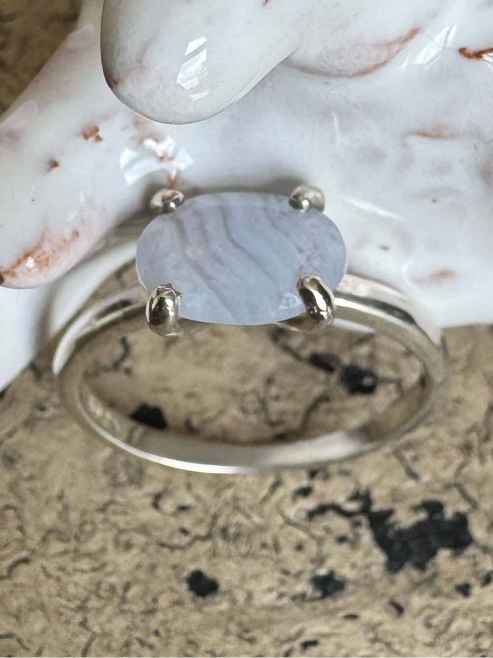 Blue Lace Agate Ring NWOT